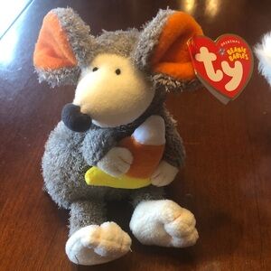 Ty Beanie Buddy “Ratzo” the Rat - Grey Candy Corn Version/ 2005 Mint Tag